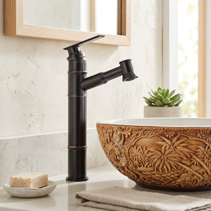 Lagomel pull-out single-hole bathroom faucet, set in a Traditional/Classic/Vintage/Retro bathroom