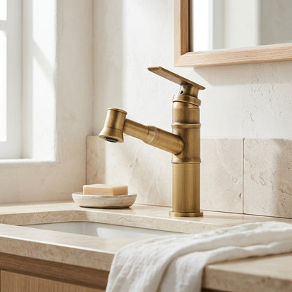 Lagomel pull-out single-hole bathroom faucet, set in a Traditional/Classic/Vintage/Retro bathroom