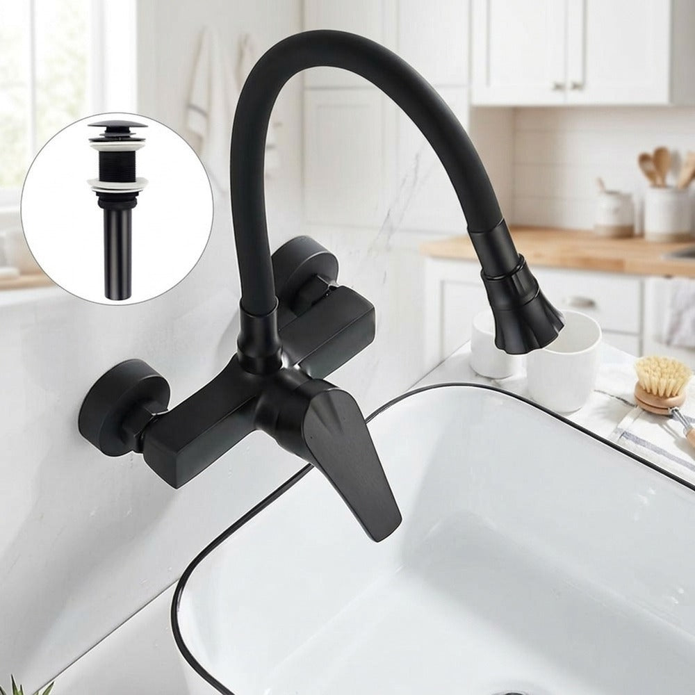 Lagomel single-handle wall-mount kitchen faucet, set in a Modern/Contemporary kitchen