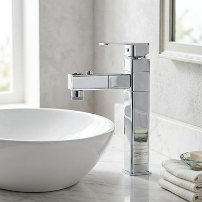 Lagomel pull-out single-hole bathroom faucet, set in a Traditional/Classic/Vintage/Retro bathroom