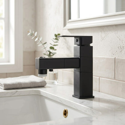 Lagomel pull-out single-hole bathroom faucet, set in a Traditional/Classic/Vintage/Retro bathroom