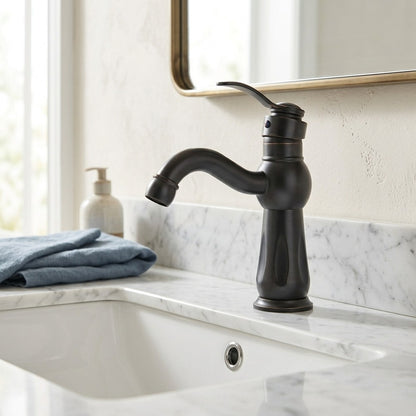 Lagomel single-hole bathroom faucet, set in a Traditional/Classic bathroom