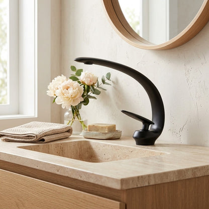 Lagomel single-hole bathroom faucet, set in a Traditional/Classic bathroom