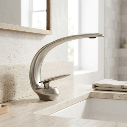 Lagomel single-hole bathroom faucet, set in a Traditional/Classic bathroom