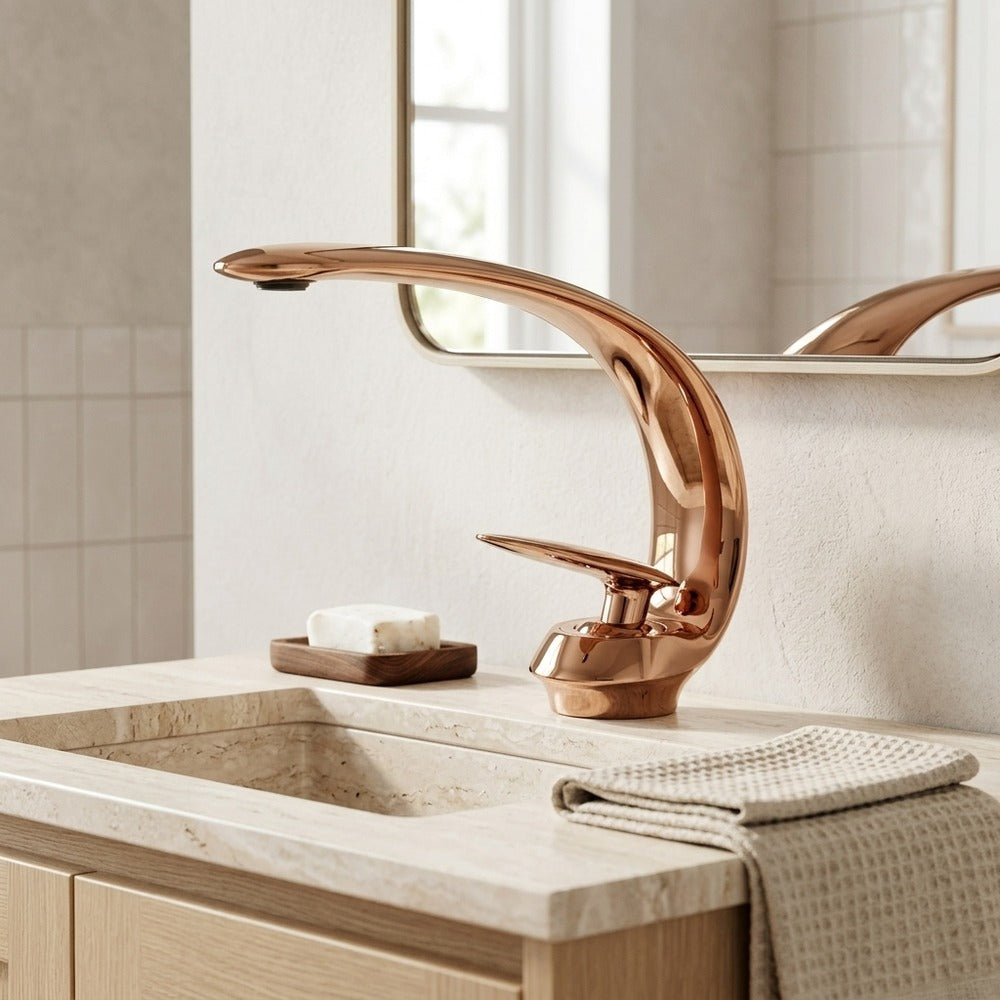 Lagomel single-hole bathroom faucet, set in a Traditional/Classic bathroom