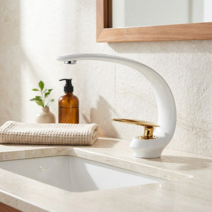 Lagomel single-hole bathroom faucet, set in a Traditional/Classic bathroom