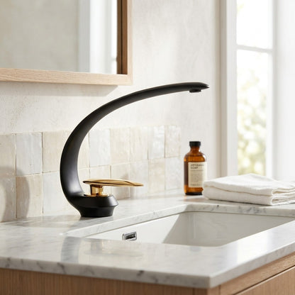 Lagomel single-hole bathroom faucet, set in a Traditional/Classic bathroom