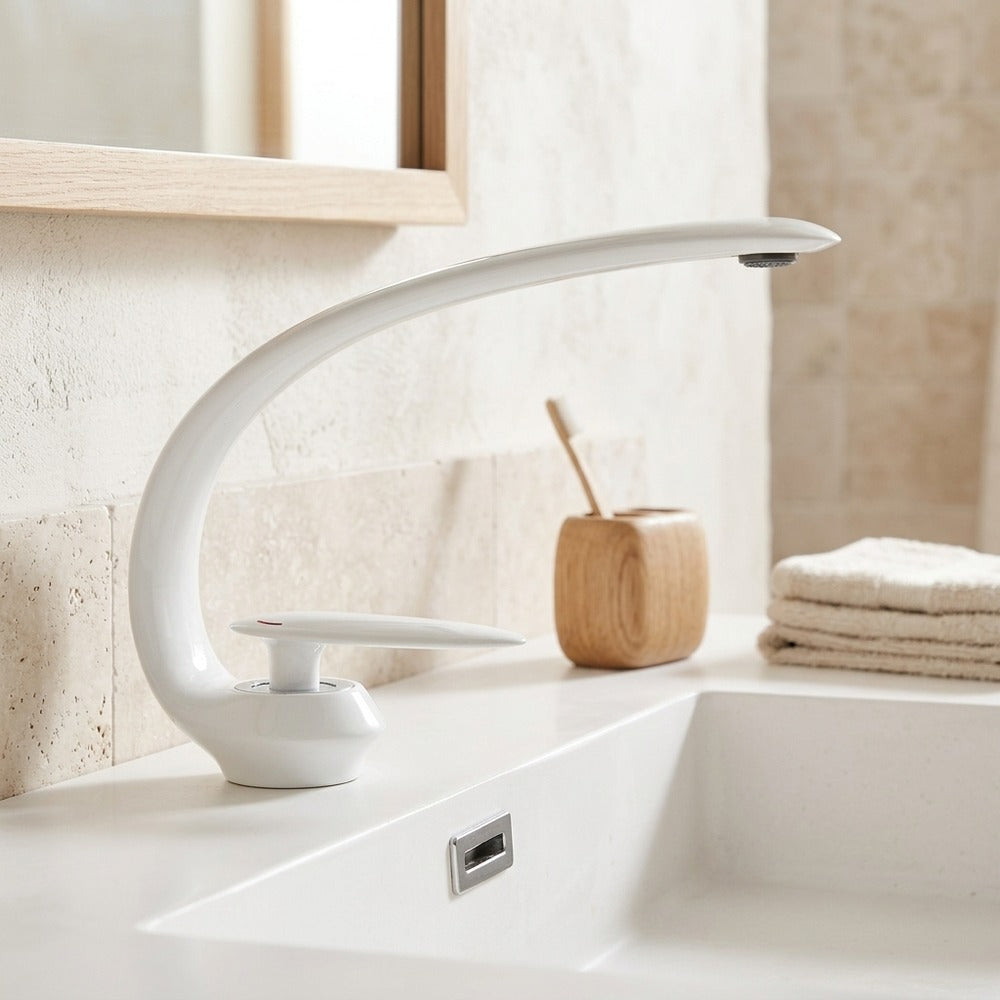 Lagomel single-hole bathroom faucet, set in a Traditional/Classic bathroom
