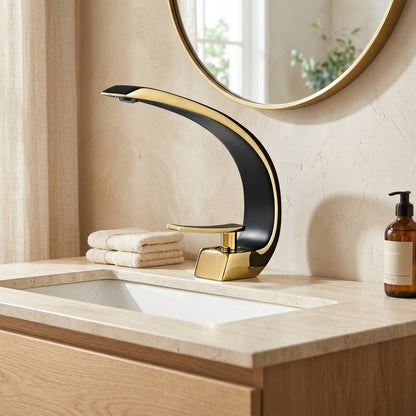 Lagomel single-hole bathroom faucet, set in a Traditional/Classic bathroom