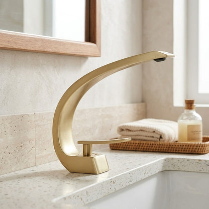 Lagomel single-hole bathroom faucet, set in a Traditional/Classic bathroom