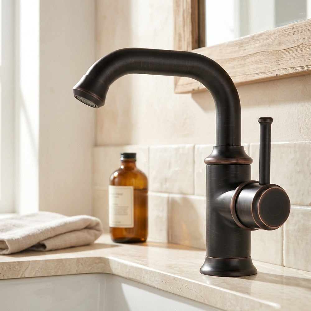 Lagomel single-hole bathroom faucet, set in a Traditional/Classic bathroom