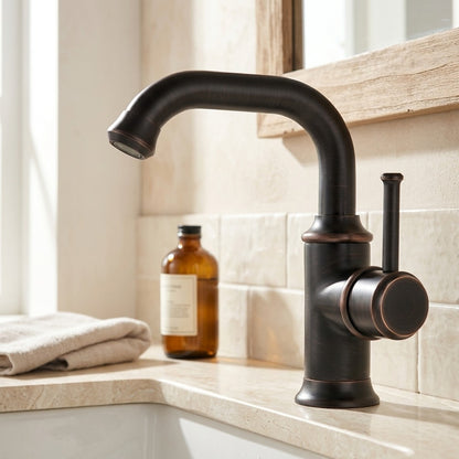Lagomel single-hole bathroom faucet, set in a Traditional/Classic bathroom
