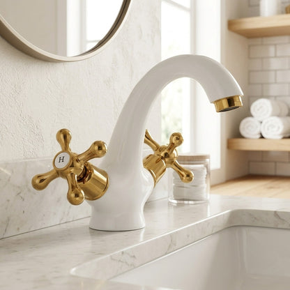 Lagomel single-hole bathroom faucet, set in a Traditional/Classic bathroom