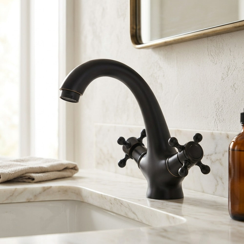 Lagomel single-hole bathroom faucet, set in a Traditional/Classic bathroom