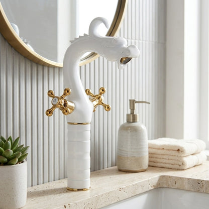 Lagomel single-hole vessel sink faucet, set in a Vintage/Retro/Traditional/Classic bathroom