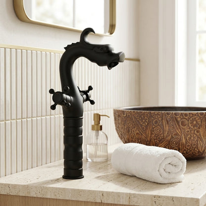 Lagomel single-hole vessel sink faucet, set in a Vintage/Retro/Traditional/Classic bathroom