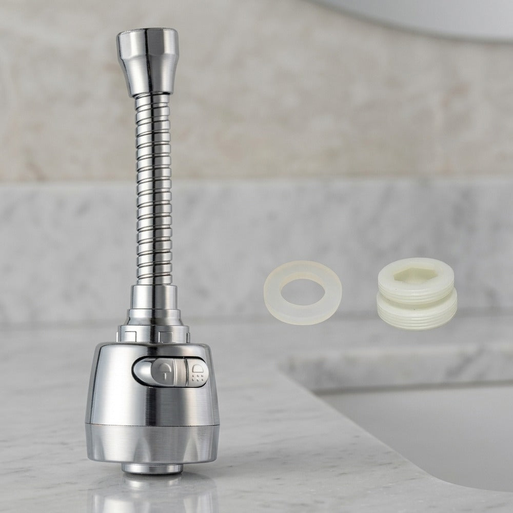 Lagomel faucet aerator in chrome, set in a Modern bathroom