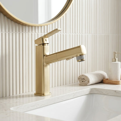 Lagomel pull-out single-hole bathroom faucet, set in a Traditional/Classic/Vintage/Retro bathroom