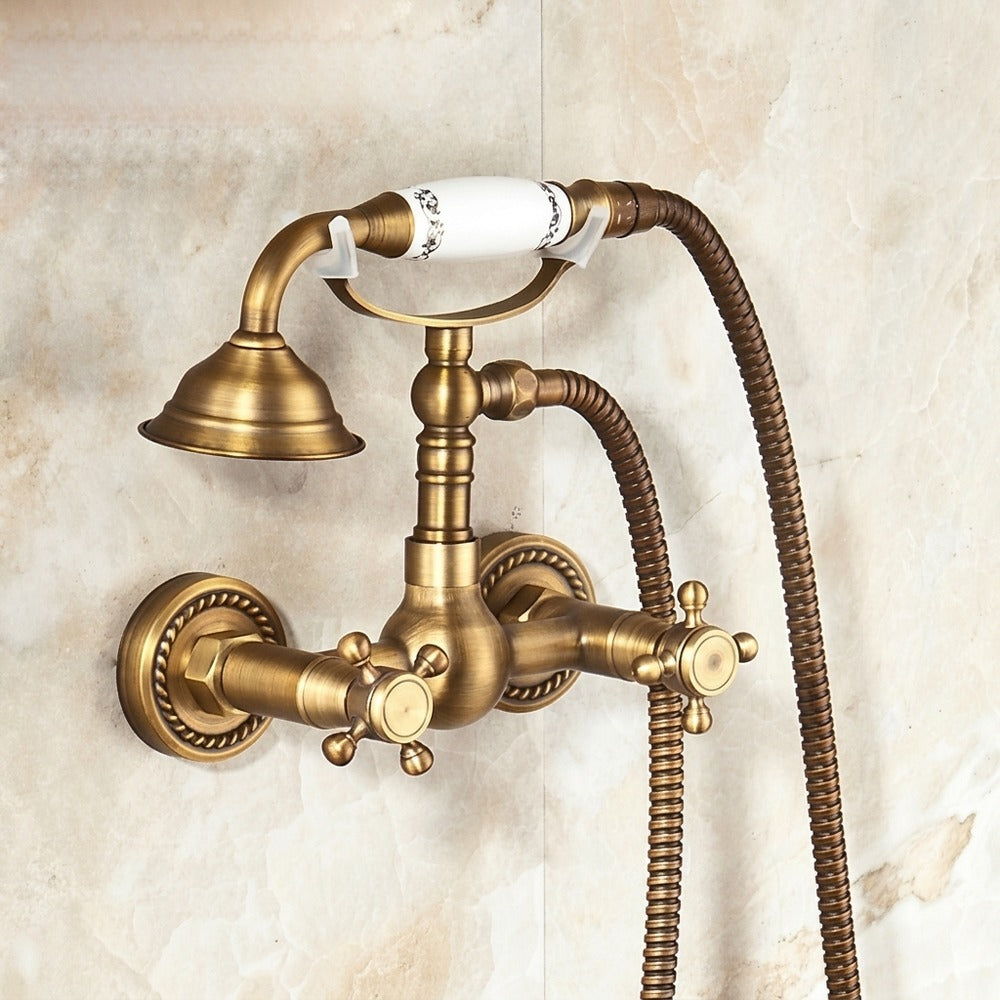 Lagomel wall-mount tub filler, set in a Vintage/Retro/Art Deco bathroom