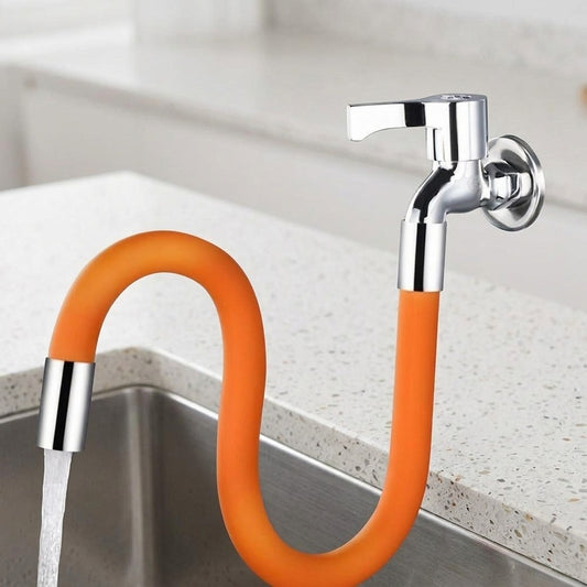 Lagomel faucet connector in electroplated, set in a Contemporary kitchen