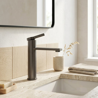 Lagomel single-hole bathroom faucet, set in a Traditional/Classic bathroom