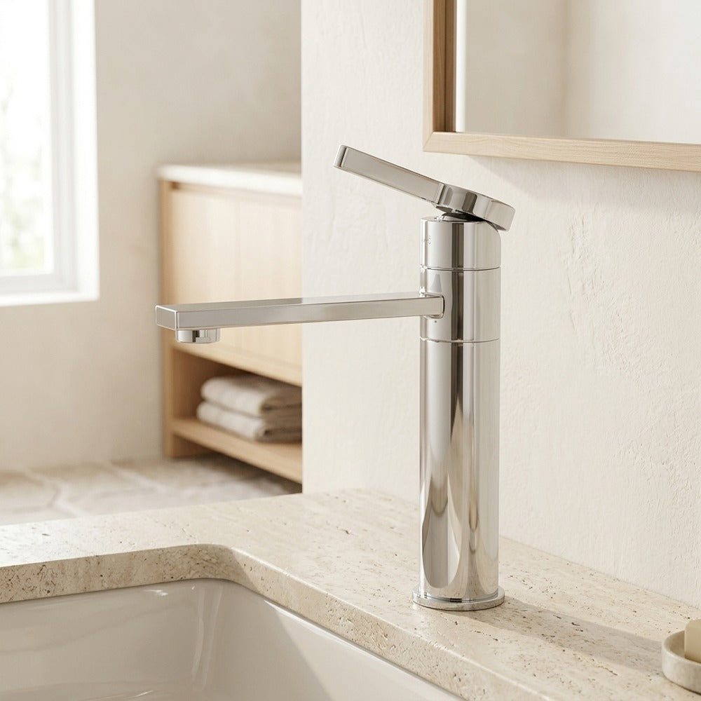 Lagomel single-hole bathroom faucet, set in a Traditional/Classic bathroom