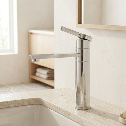 Lagomel single-hole bathroom faucet, set in a Traditional/Classic bathroom