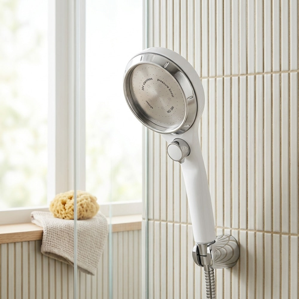 Lagomel hand shower, set in a Contemporary bathroom