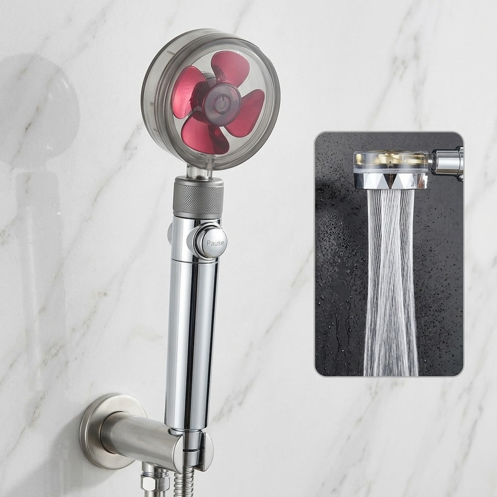 Lagomel hand shower in chrome, set in a Contemporary bathroom
