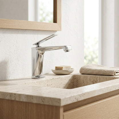 Lagomel single-hole bathroom faucet, set in a Traditional/Classic bathroom