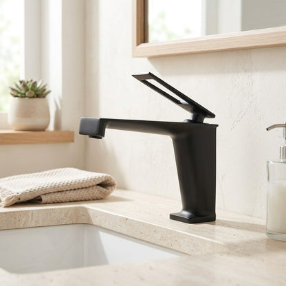 Lagomel single-hole bathroom faucet, set in a Traditional/Classic bathroom