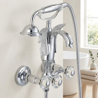 Lagomel wall-mount tub filler, set in a Vintage/Retro/Art Deco bathroom