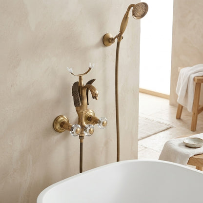 Lagomel wall-mount tub filler, set in a Vintage/Retro/Art Deco bathroom