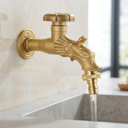Lagomel wall-mounted outdoor faucet, set in a Vintage/Retro/Rustic bathroom