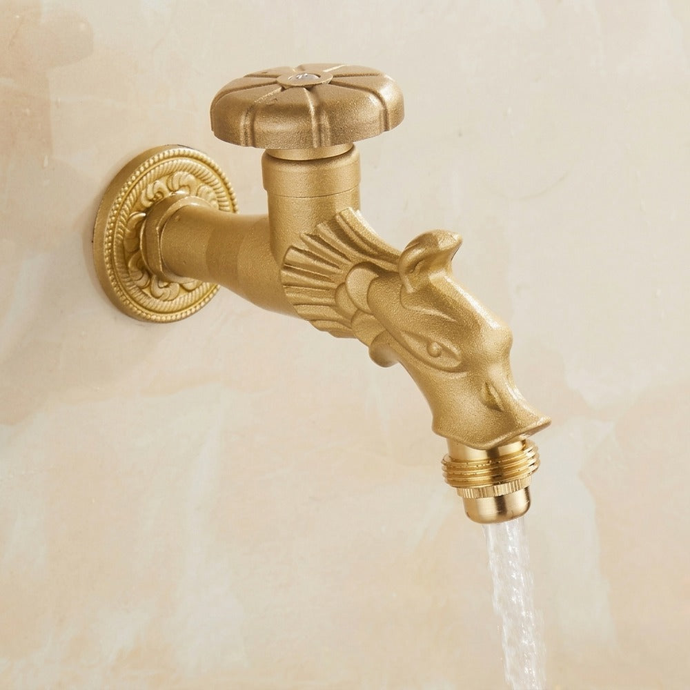 Lagomel wall-mounted outdoor faucet, set in a Vintage/Retro/Rustic bathroom