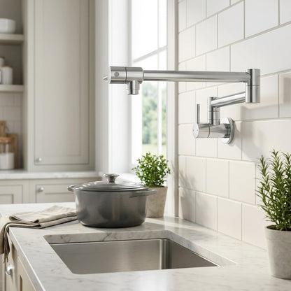Lagomel wall-mounted pot filler, set in a Traditional/Classic/Vintage/Retro bathroom