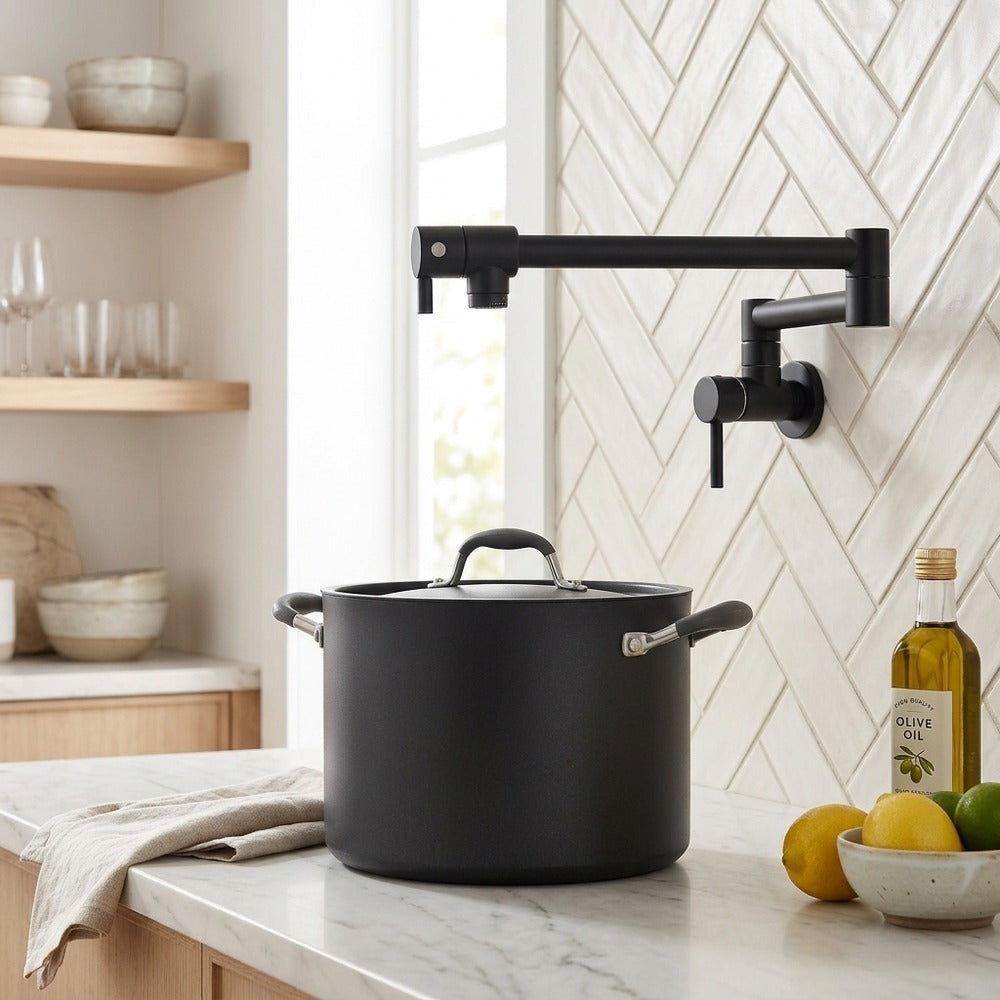 Lagomel wall-mounted pot filler, set in a Traditional/Classic/Vintage/Retro bathroom