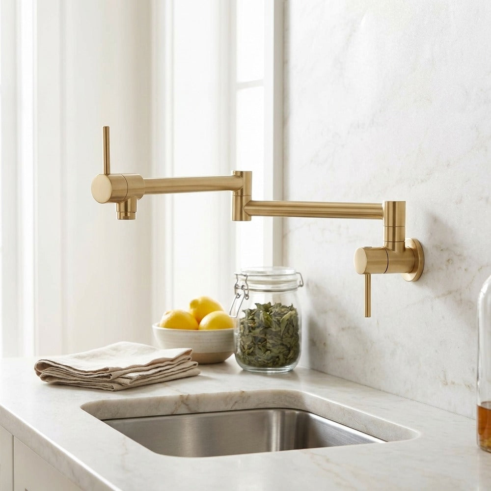 Lagomel wall-mounted pot filler, set in a Traditional/Classic/Vintage/Retro bathroom