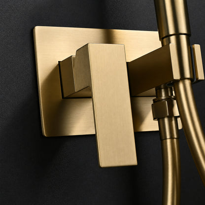 Wall-Mount Concealed Bidet Faucet, Handheld Hot / Cold Bidet Sprayer Set with Hose, Brushed Gold / Chrome / Matte Black / Matte White / Gunmetal