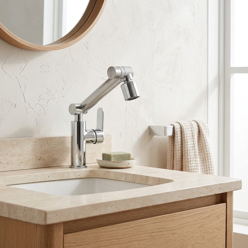 Lagomel single-hole bathroom faucet, set in a Traditional/Classic bathroom