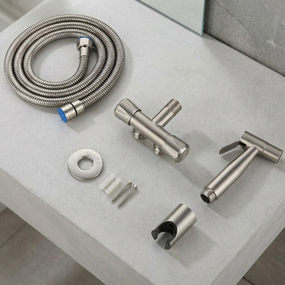 Lagomel wall-mounted single-handle bidet faucet, set in a Contemporary bathroom