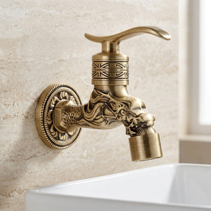 Lagomel wall-mounted single-handle outdoor faucet, set in a Traditional/Classic bathroom
