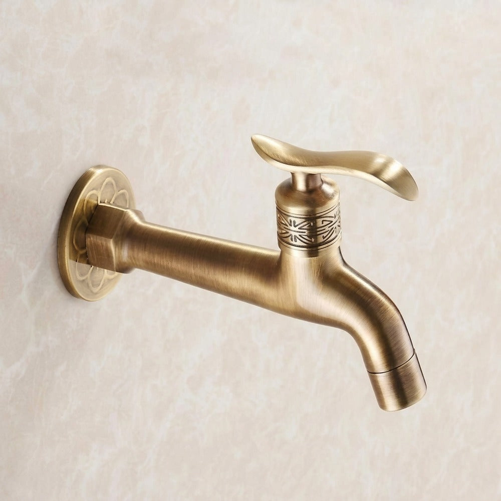 Lagomel wall-mounted single-handle outdoor faucet, set in a Traditional/Classic bathroom