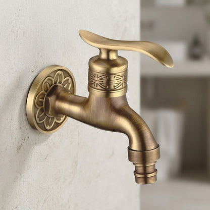 Lagomel wall-mounted single-handle outdoor faucet, set in a Traditional/Classic bathroom