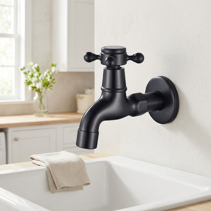 Lagomel wall-mounted outdoor faucet, set in a Vintage/Retro/Rustic bathroom