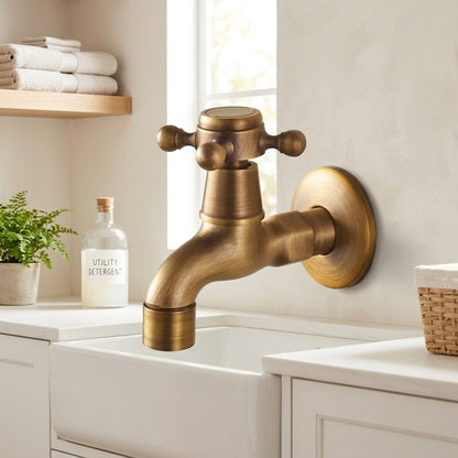 Lagomel wall-mounted outdoor faucet, set in a Vintage/Retro/Rustic bathroom