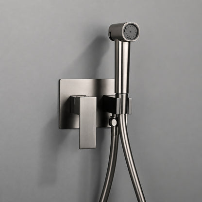 Wall-Mount Concealed Bidet Faucet, Handheld Hot / Cold Bidet Sprayer Set with Hose, Brushed Gold / Chrome / Matte Black / Matte White / Gunmetal