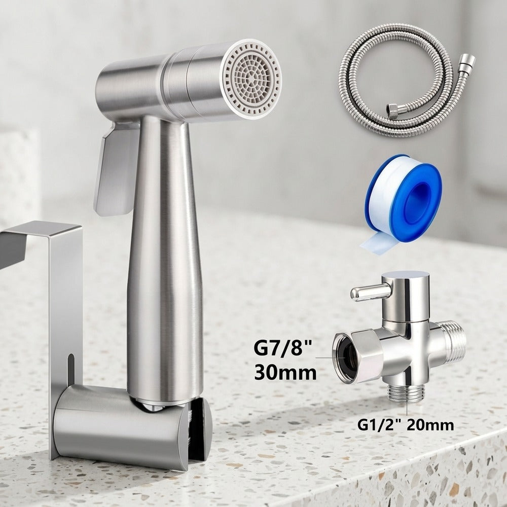 Lagomel bidet faucet, set in a Contemporary bathroom