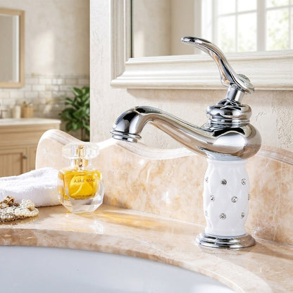 Lagomel single-hole bathroom faucet, set in a Traditional/Classic bathroom