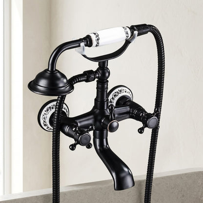 Lagomel wall-mount tub filler, set in a Vintage/Retro/Art Deco bathroom